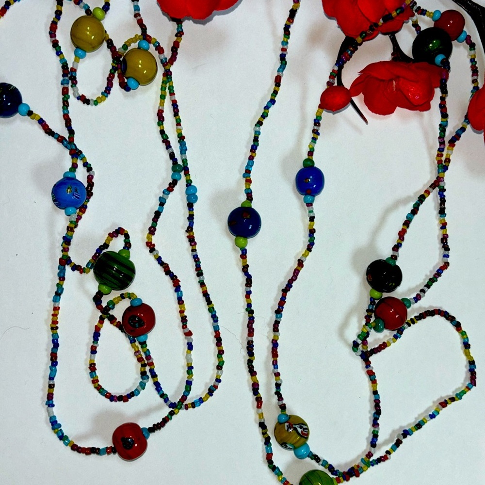 Joshua Tree beads 47” long necklaces -2 pairs